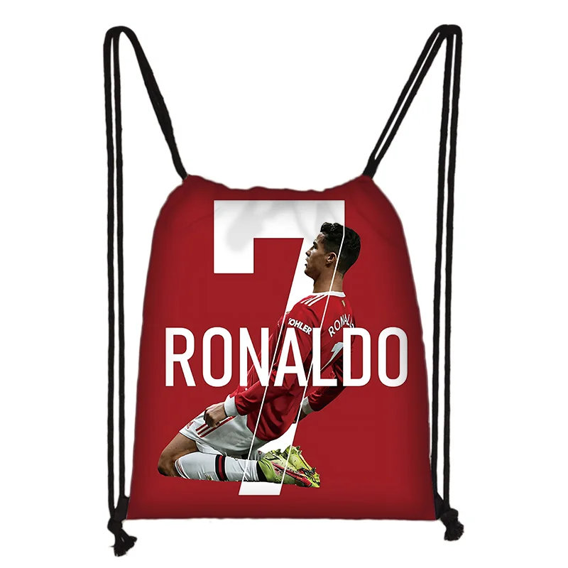 Tas met trekkoord met voetbalsterrenprint, lichtgewicht en duurzaam, opbergtas voor sport, fitness en yoga