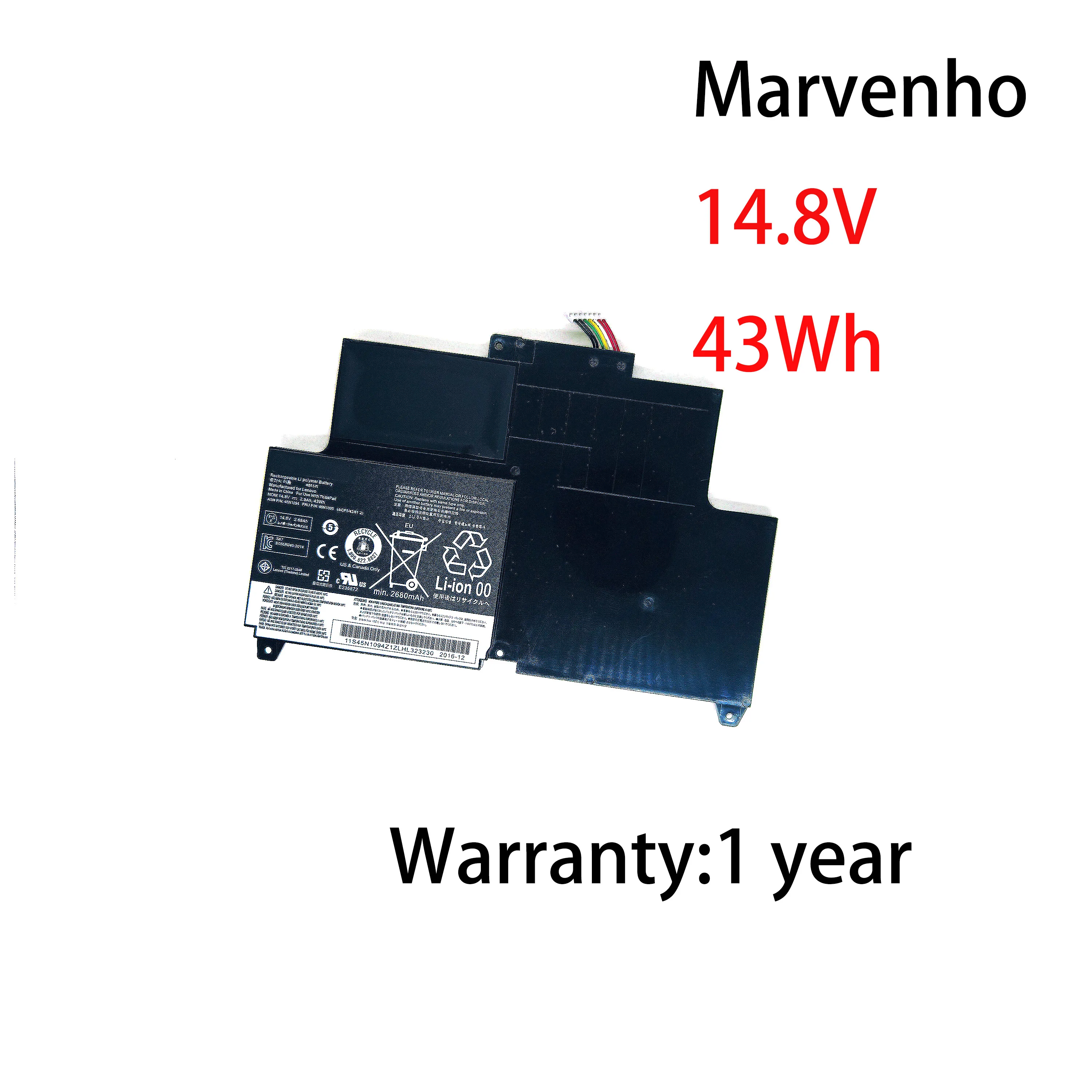 Marvenho New 14.8V  2.9Ah  43wh   45N1094 45N1168 45N1169 45N1093  Laptop Battery for  Lenovo  ThinkPad  Edge S230u Series