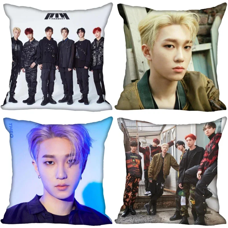 P1Harmony KPOP Cushion Cover Polyester Throw Pillow Case Super Soft Satin Fabric Cushion Cover Festive Home Decorative Cushions