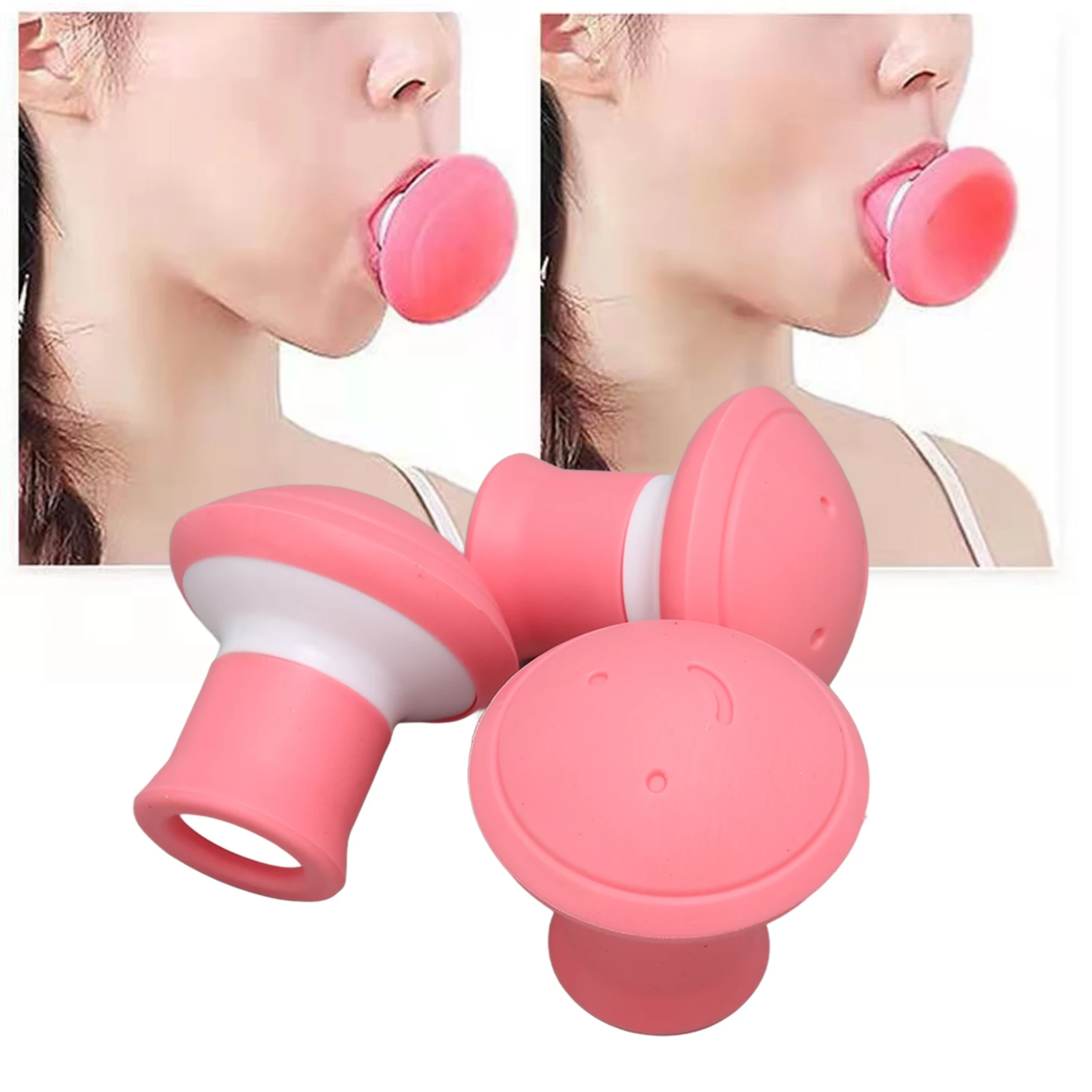 3pcs V Face Slimming Tool Lift Skin Firming Shape Lifting Jaw Trainer Massager Instrument Double Chin Reducer Jawline Exerciser