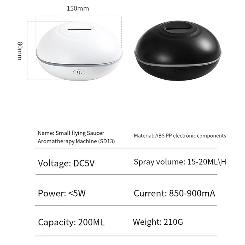 Umidificatore tipo di nebbia Mini Air 3D simulazione umidificatore a fiamma può aggiungere aromaterapia USB Plug-In muslimwhite