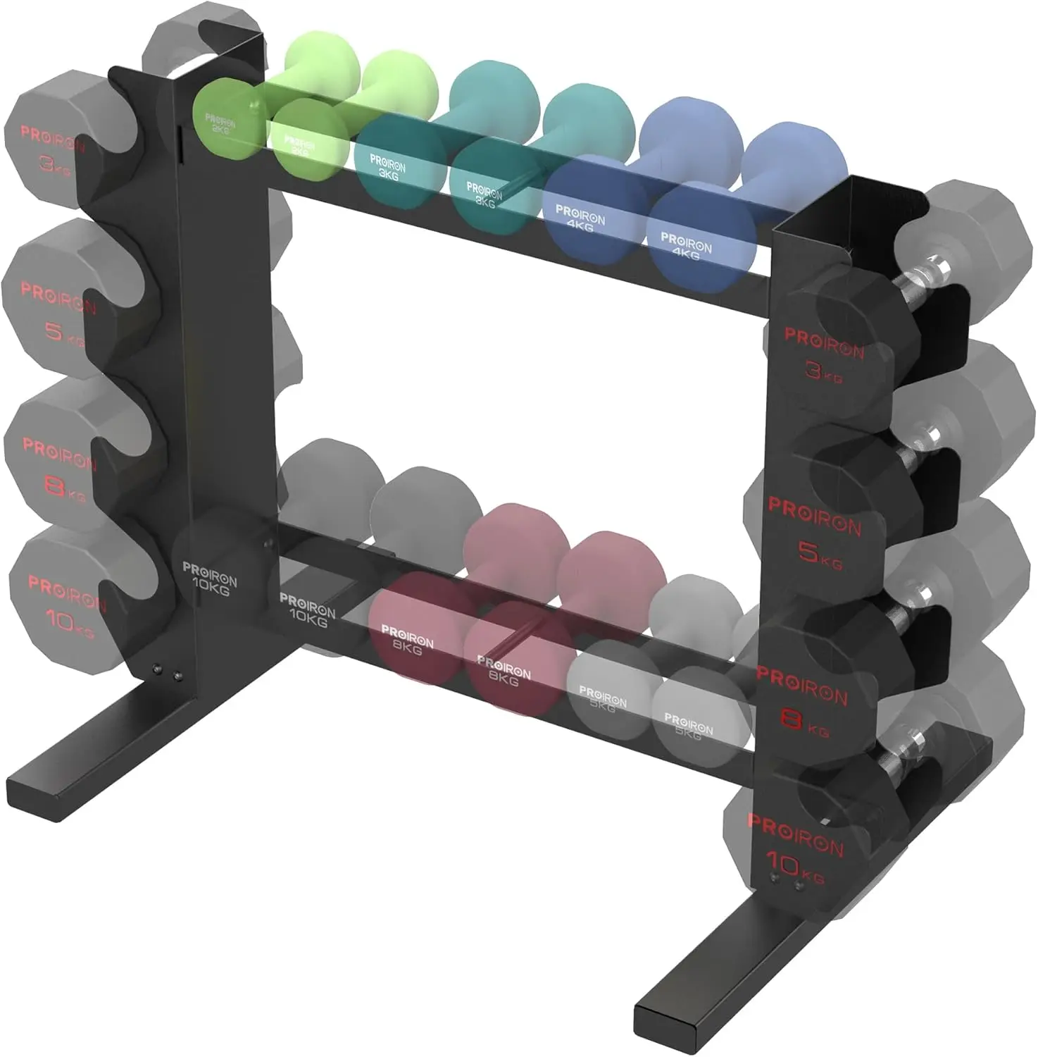 Home Gym Dumbbell Rack, Steel Material, Black Color, Upgraded Stable 4-Tier Design, 450LB Capacity