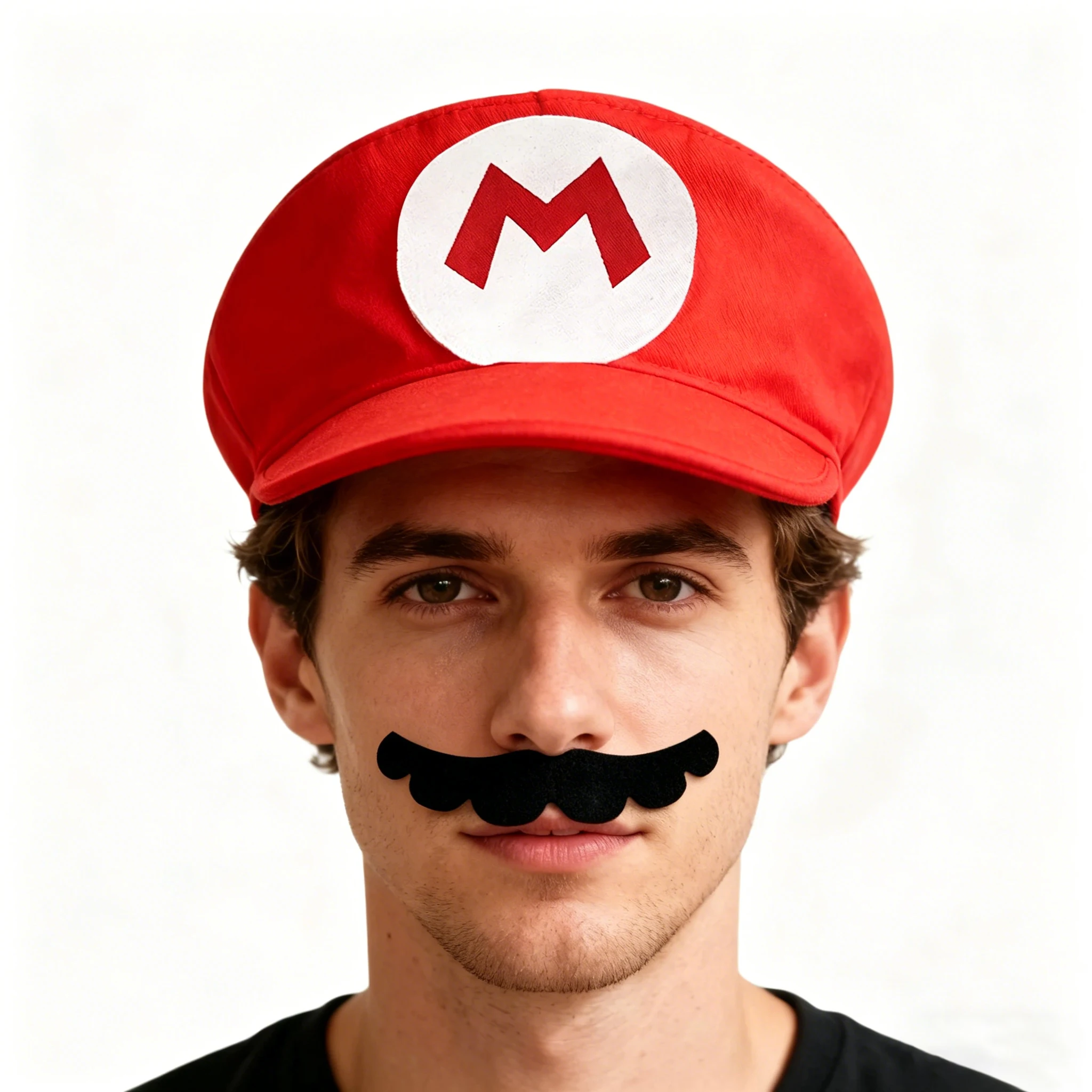 Halloween Cosplay Hat with mustache forChildren and Adult Halloween Masquerade Party Anime Bros Cosplay Stage Show Baseball Hat