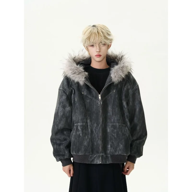 

Year's Popular Cotton-padded Clothes Men's Cotton-padded Clothes Trendy Brand Tie-dye High-end Thickened Warm Jacket Trendy