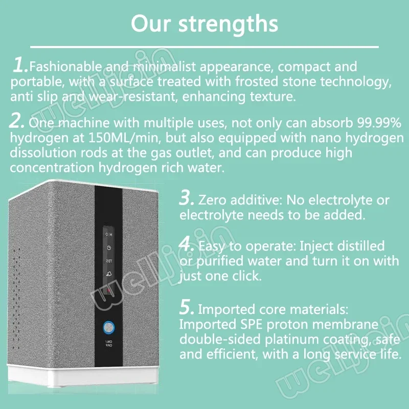 Hydrogen Generator H2 Inhalation Machine 150ml/Min 99.99% High Purity SPE/PEM portable Hydrogen water ionizer Generator 110/220V