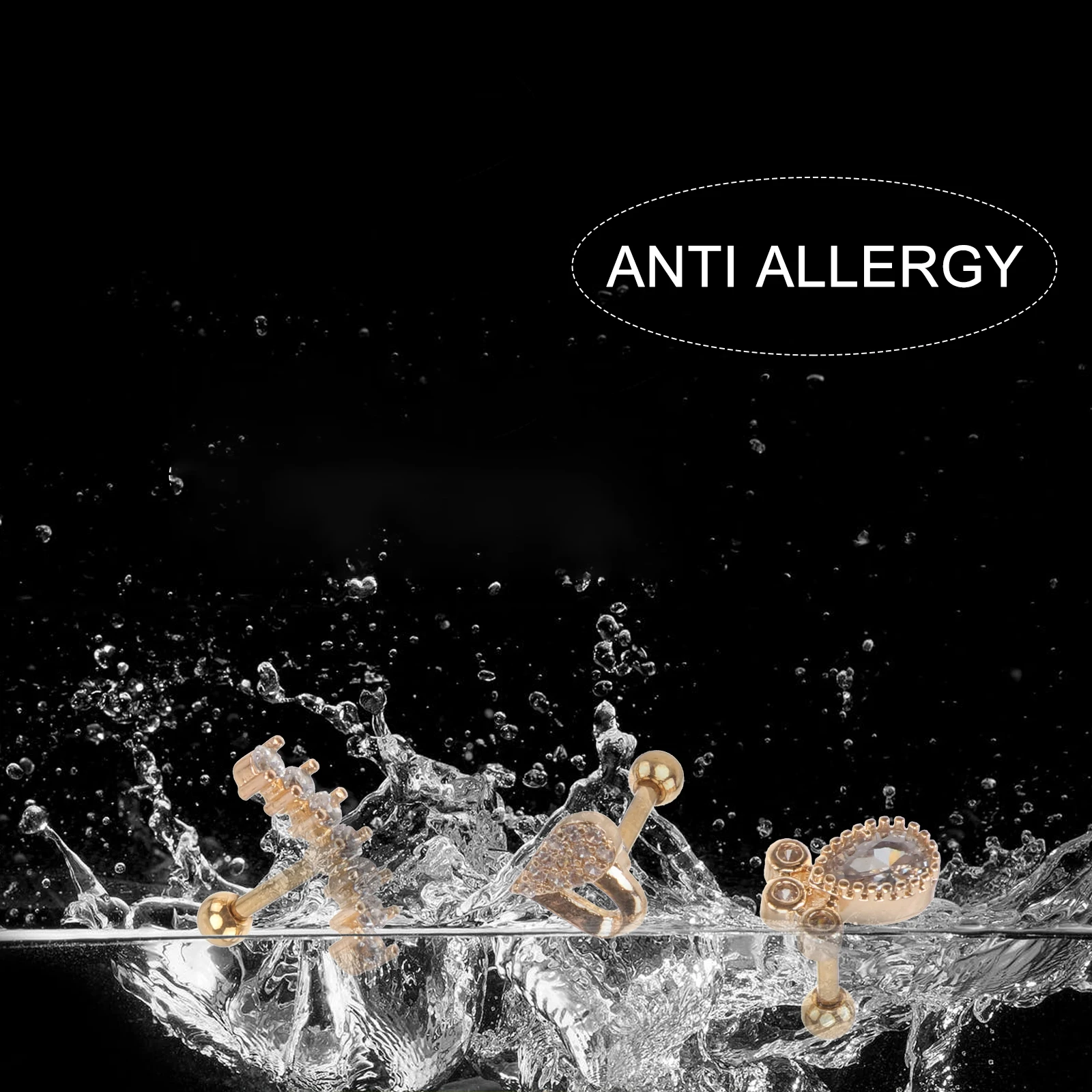 

10 Pcs Piercing Ear Studs Zirconia Earrings Smooth Surface Stainless Steel Unique Bone Nails Fashion Lip Studs Versatile Unisex