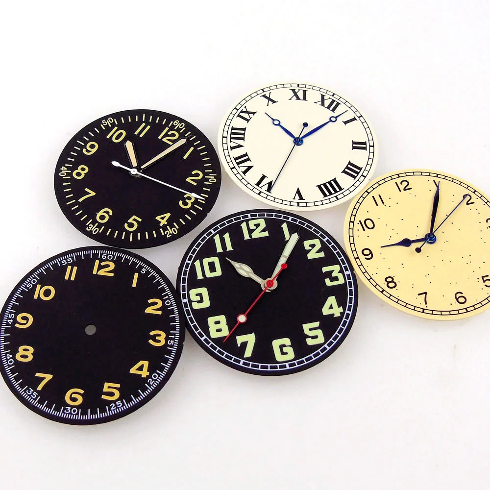 33.5mm Nologo Vintage Watch Dial for NH35 NH36 NH37 NH38 NH39 ETA2824 PT5000 MIYOTA DG MINGZHU 2813 Diver Wristwatch Hand Set