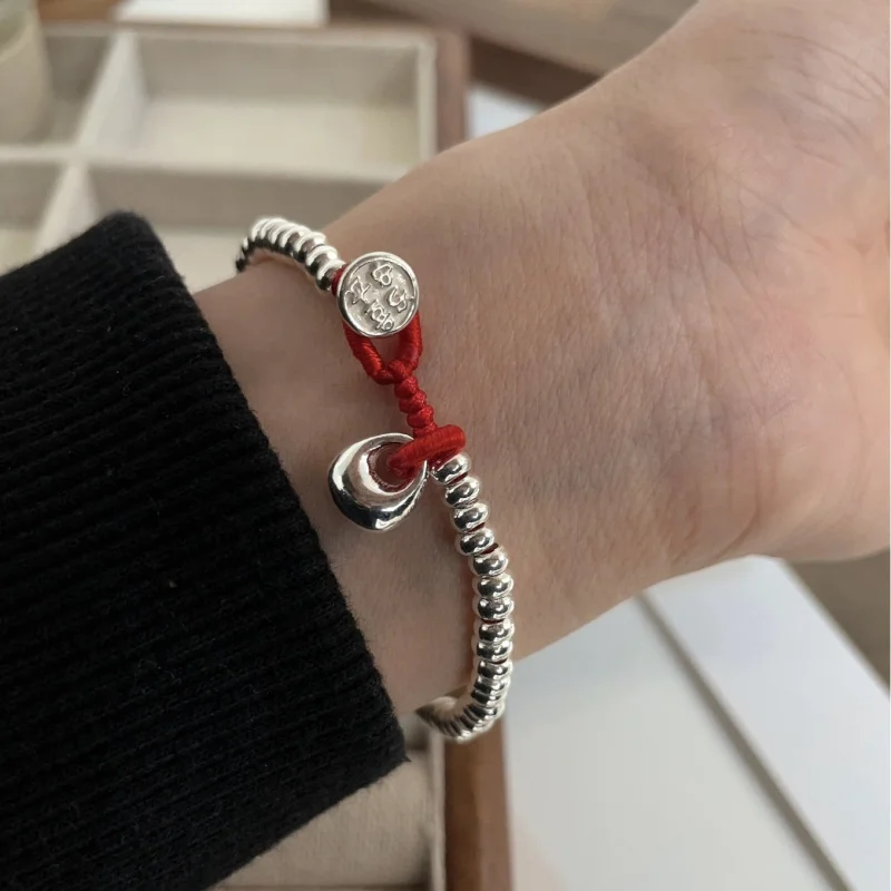 National Tides925Sterling Silver Bracelet Women, High-Grade and Light Luxury, Sliver Beads Bracelet Accessories New Product