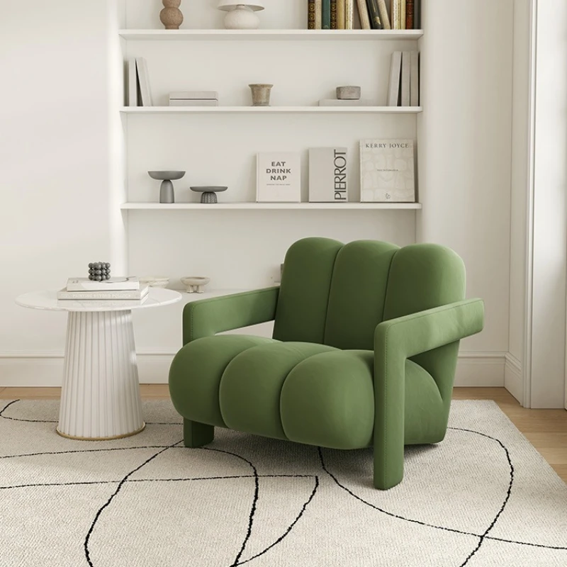 

Nordic light luxury designer single leisure chair living room bedroom balcony simple modern lazy matte velvet leisure chair