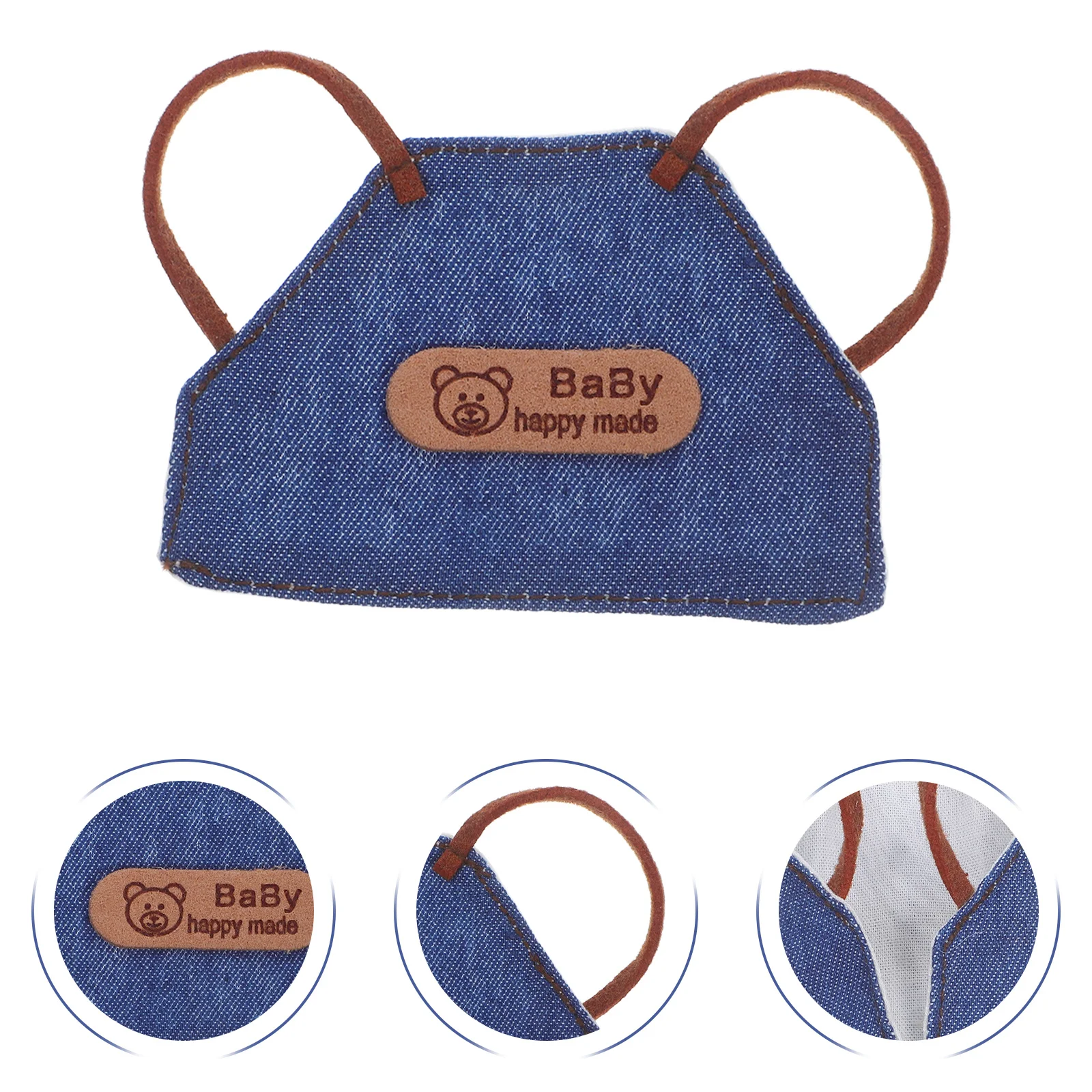 

4Pcs Mini Aprons 10Cm Stylish Denim Look Cooking Outfit Accessories for Dollhouse Scenarios Child Creativity Development Tools