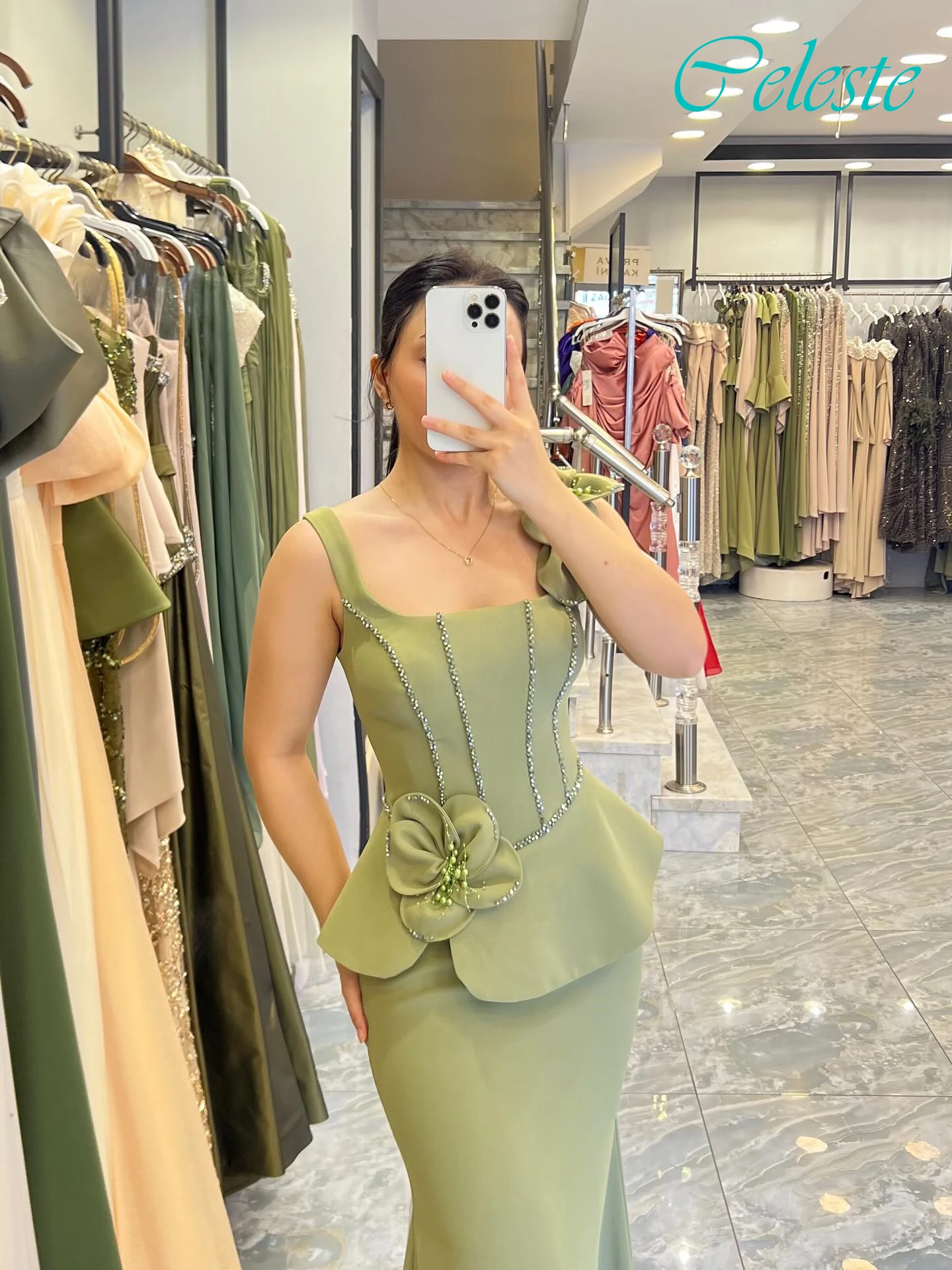 فستان سهرة أنيق بحورية البحر بياقة مربعة مخصصة، فساتين مناسبة كلاسيكية حساسة حسب الطلب، فستان حفلات عصري