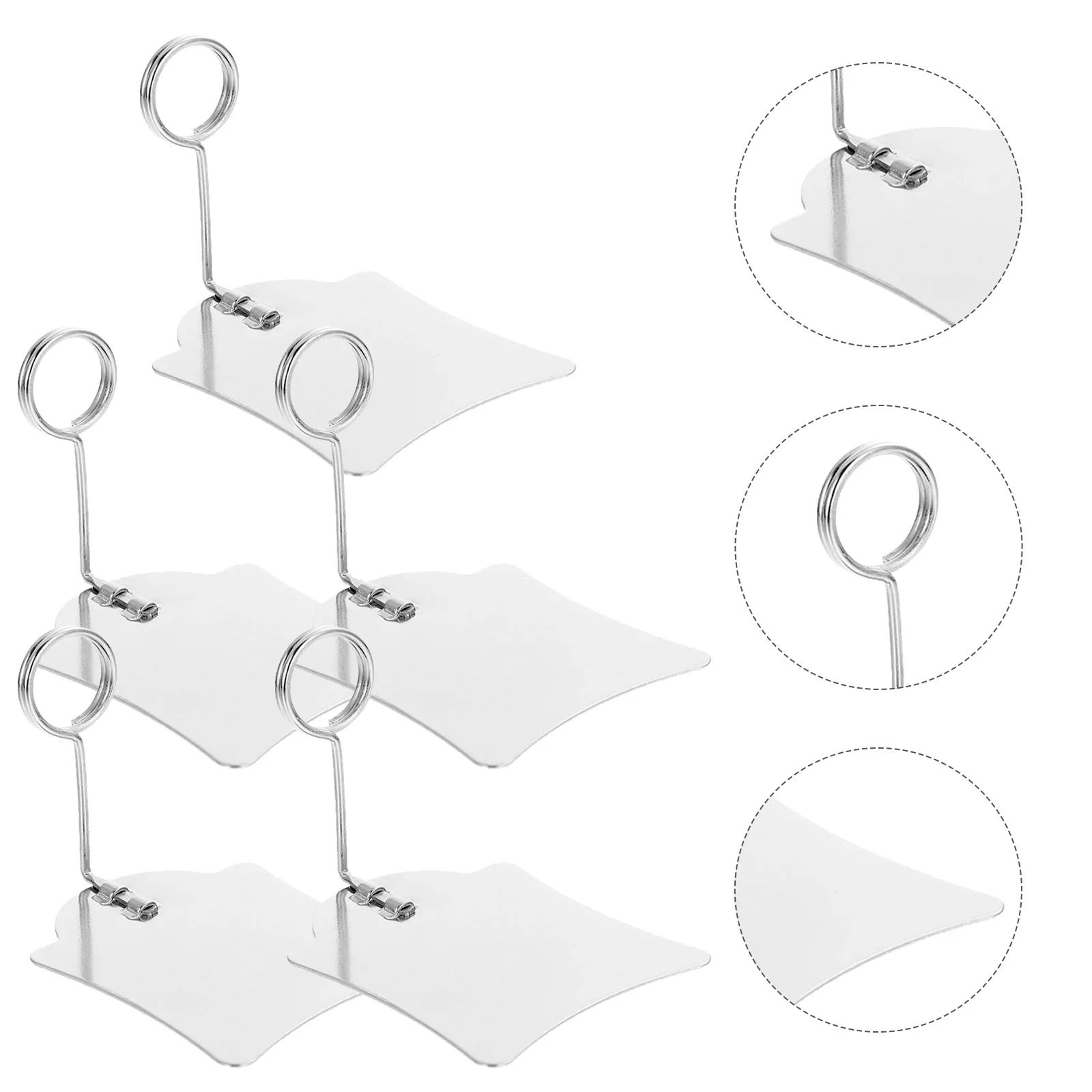 5pcs Price Tag Holder Small Medium Pop Up Sticker Clip For Supermarket Pharmacy Food Label Display Desk Sign Stand Metal Label
