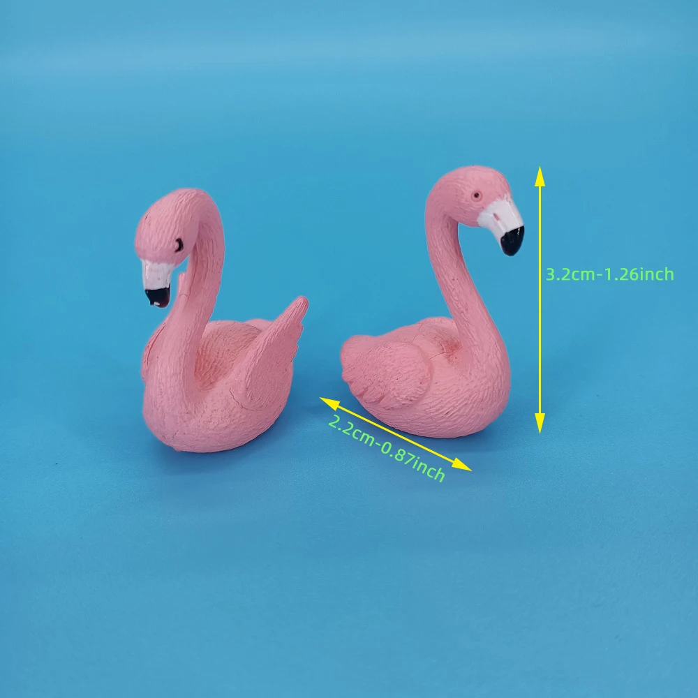 Pink Flamingo,Resin Flamingo Ornaments,Pvc Small Flamingo Decorative Doll,Static Scenery Diy Props Garage Kit Accessory