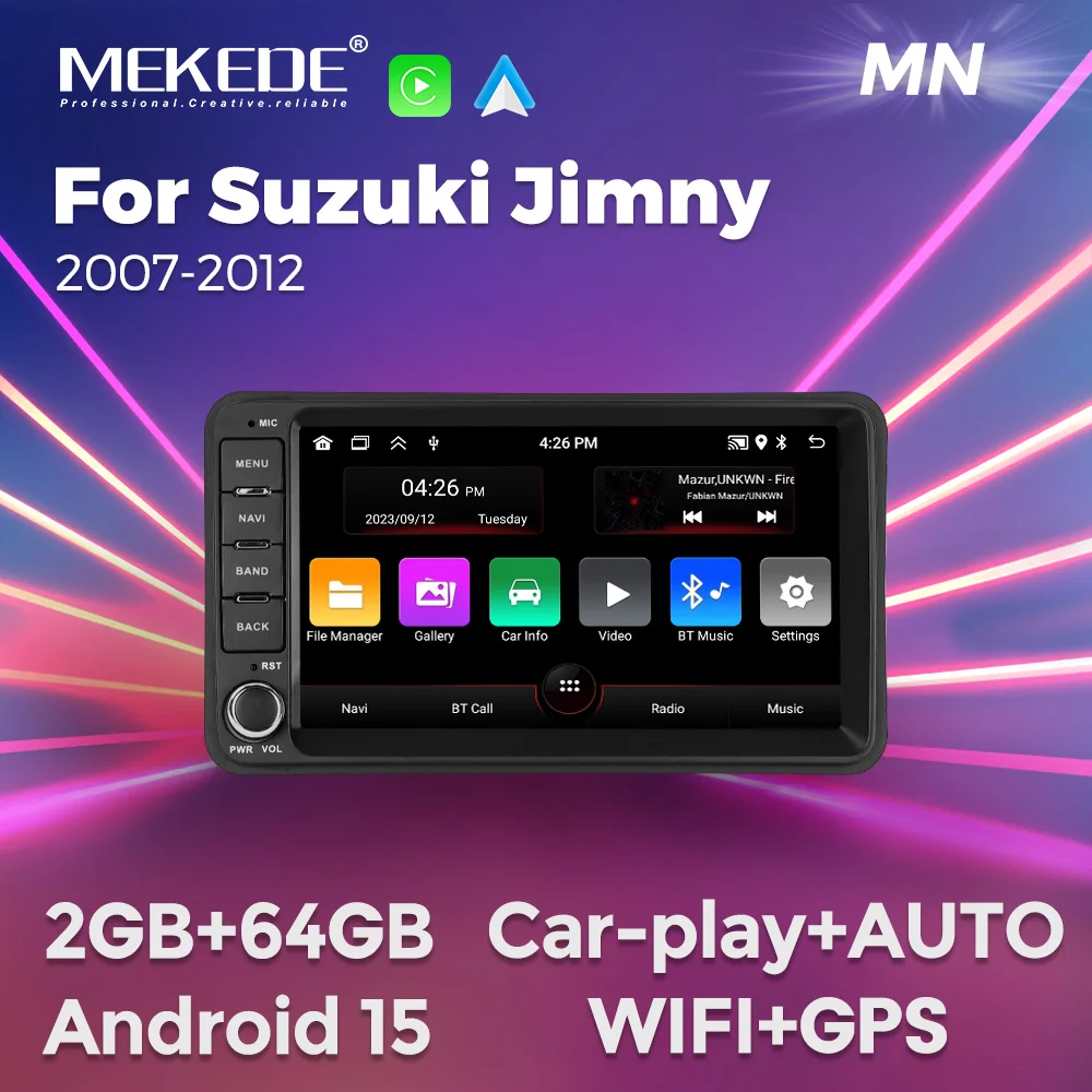 

MEKEDE Android 15 Carplay Auto Car Radio For Suzuki Jimny 3 2007-2012 Multimedia Player GPS Navigation Stereo DSP WiFi Head Unit