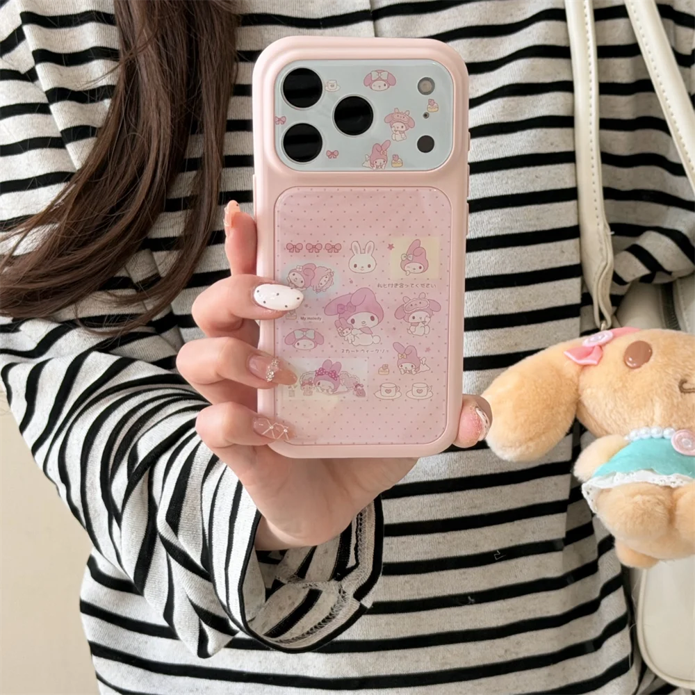 

INS Fashion Polka Dot Rabbit Melody Phone Case for iPhone 17 16 15 16 Pro 17 Max 15 Pro Max Cover Kawaii Shock Protection Cases