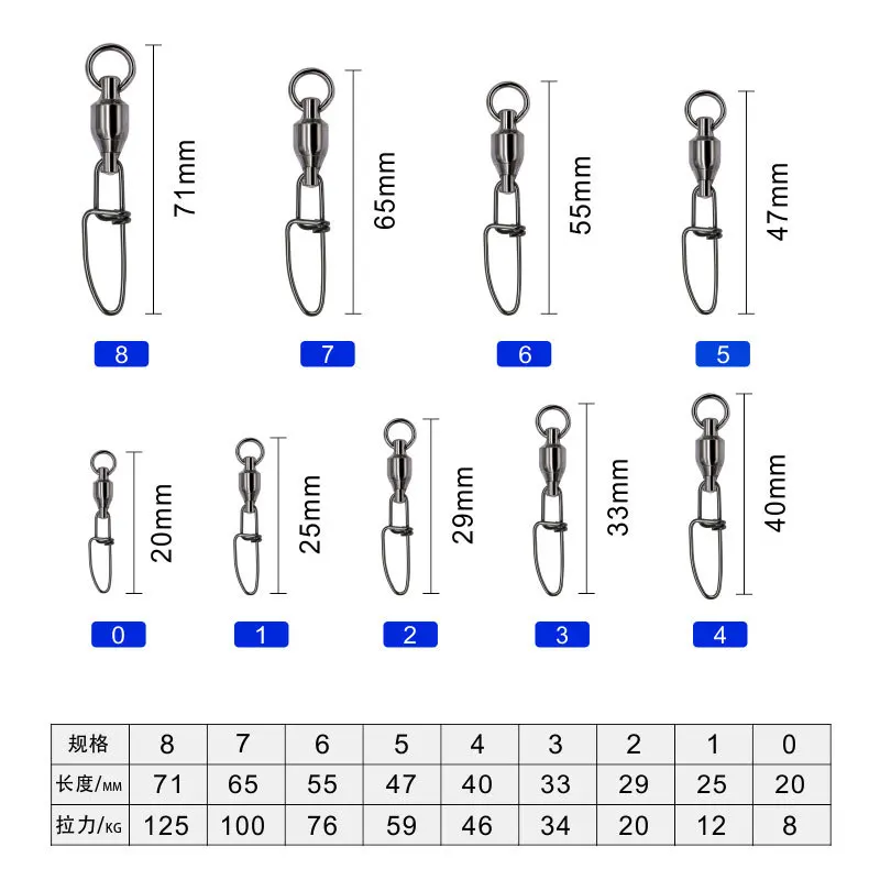 Eslabones giratorios acero inoxidable con rodamiento para pesca - imagen 2