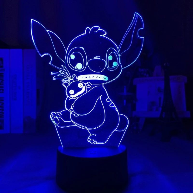 Disney Stitch cartoon cute glowing acrylic stand creative student bedroom atmosphere night light desktop decoration gift