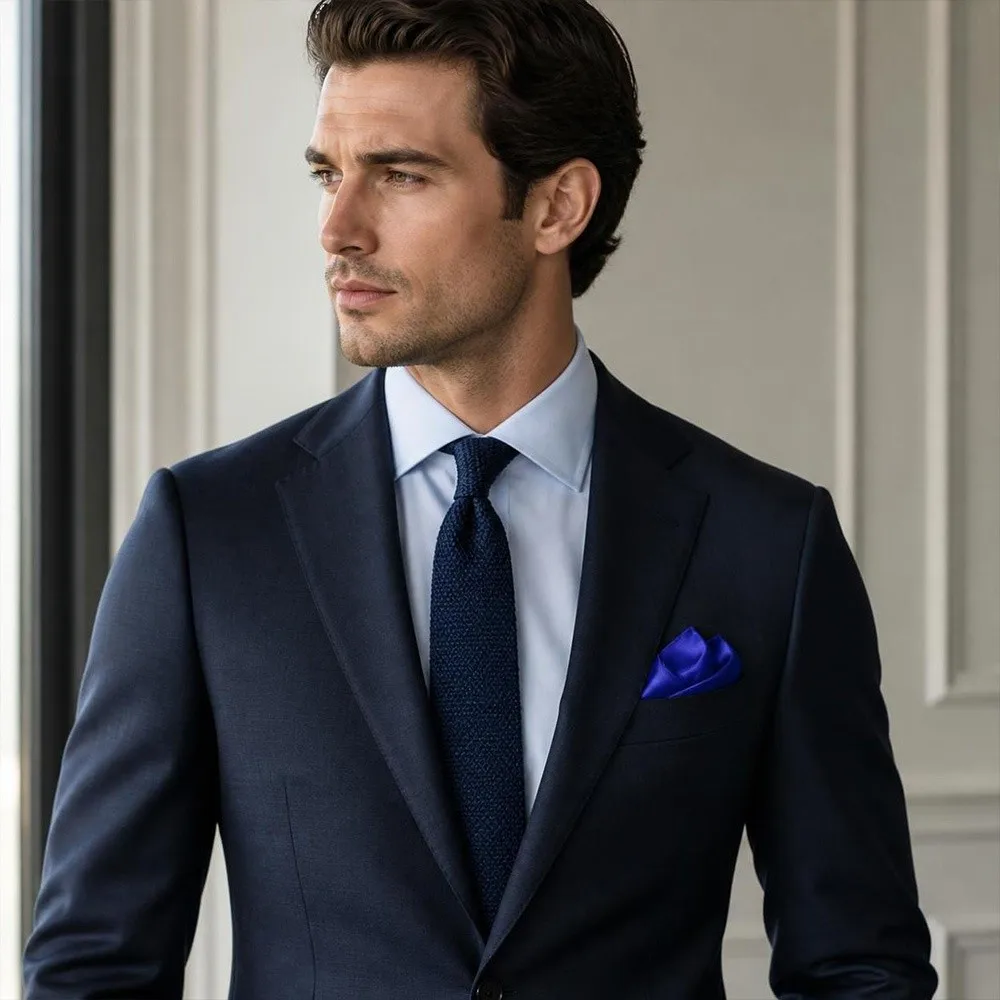 Solid Color Men's Pocket Square Satin Square Shape Business Suit Scarf Foldable Waterproof Formal Handkerchief Wedding Ceremony