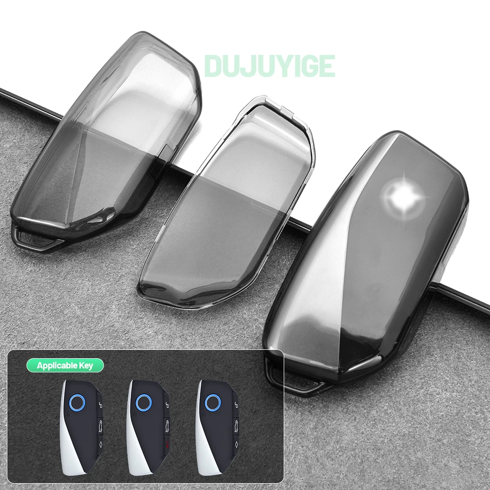 Clear TPU Car Key Case For BMW XM G09 2022-2026 Key Fob Cover Protector Shell Auto Accessories 2023 2024 2025