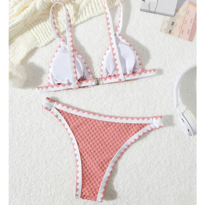 Sexy Bordered Bikinis 2025 Swimsuits Women's Swimwear Push Up Beach Swimming Wear Bathing Suits Brazilian Bikini Set Pool Bather