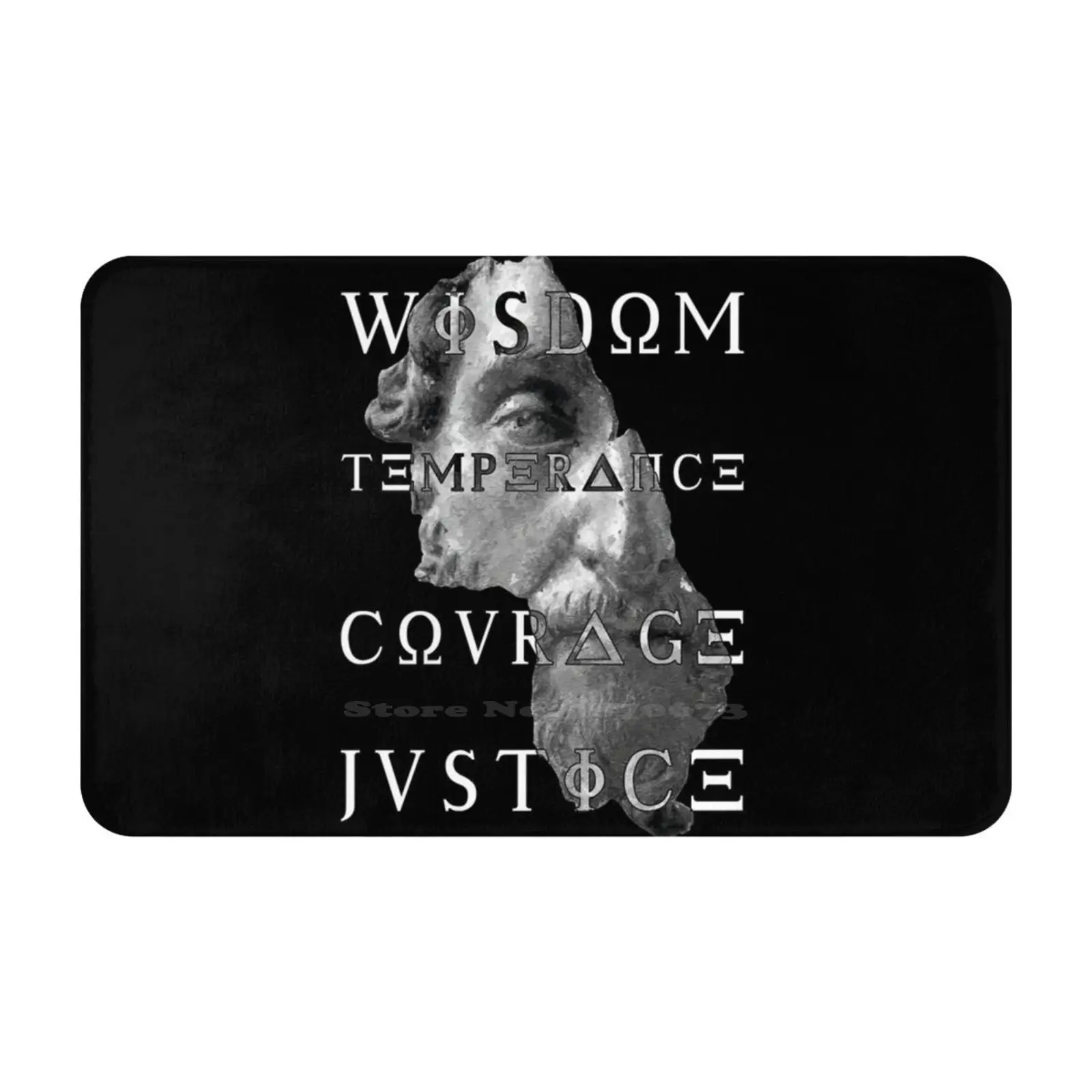 Marcus Virtues Of Stoicism Wisdom Courage Temperance Justice Soft Cushion Car Home Carpet Door Mat Temperance Justice Courage 4