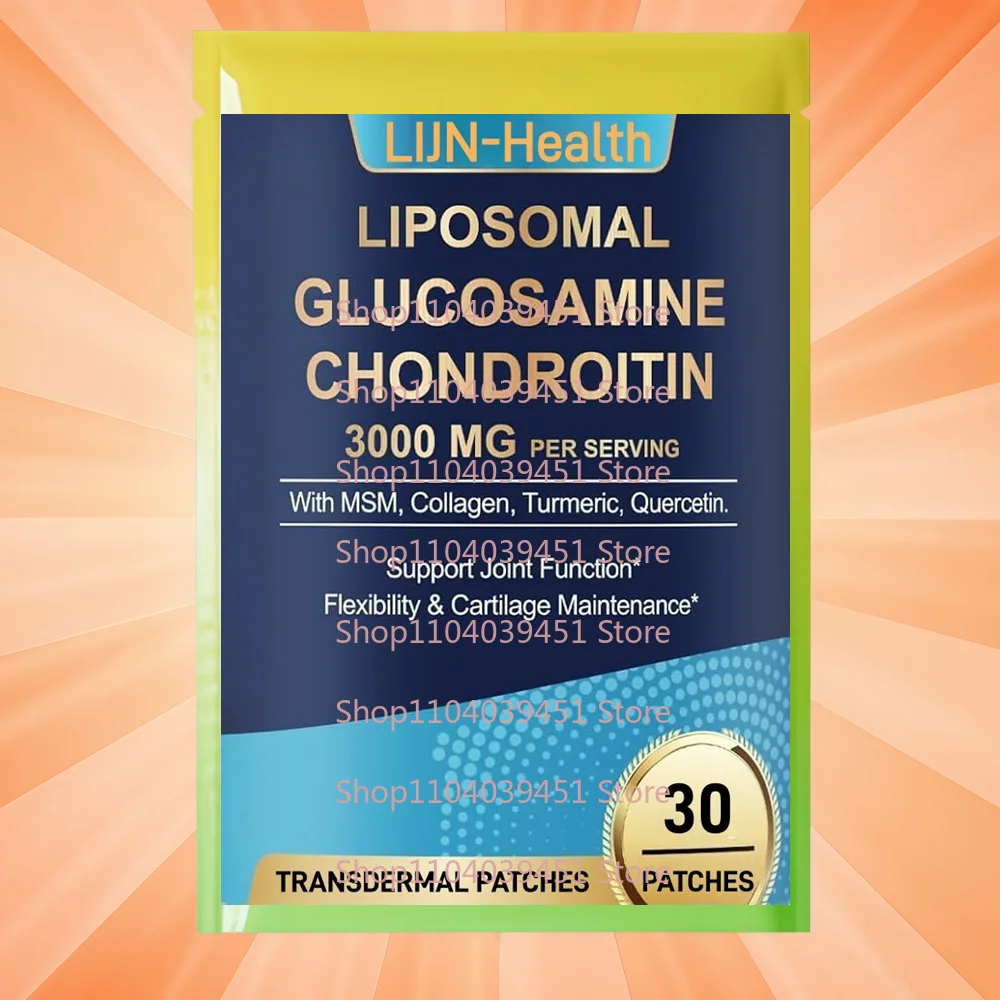 

30 Patches Liposomal Glucosamine Chondroitin Transdermal Patches With MSM Collagen Support Flexibility & Cartilage Maintenance