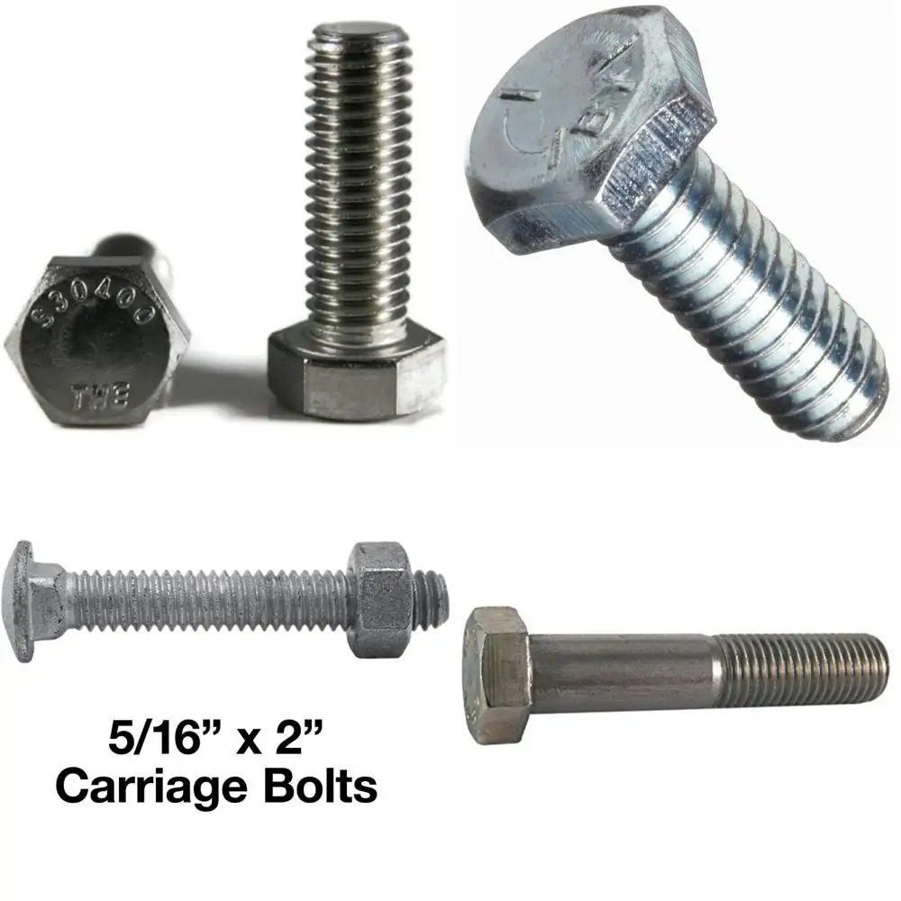 مسامير بغطاء رأس سداسي من الفولاذ المقاوم للصدأ 18-8، 50 عبوة، ملولبة بالكامل، خيط خشن، 7/16-14 × 2-1/4 بوصة، مشابك شديدة التحمل #1
