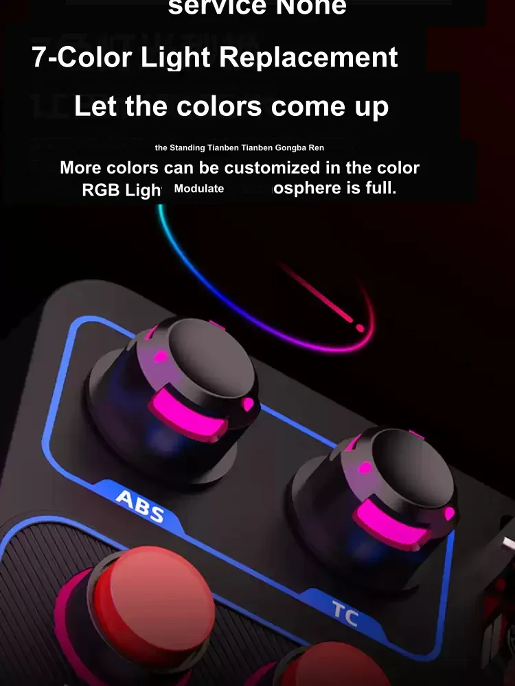 PXN CB1 Racing Simulator Button Box 30 Programmable Keys RGB Light Truck Game Control Panel