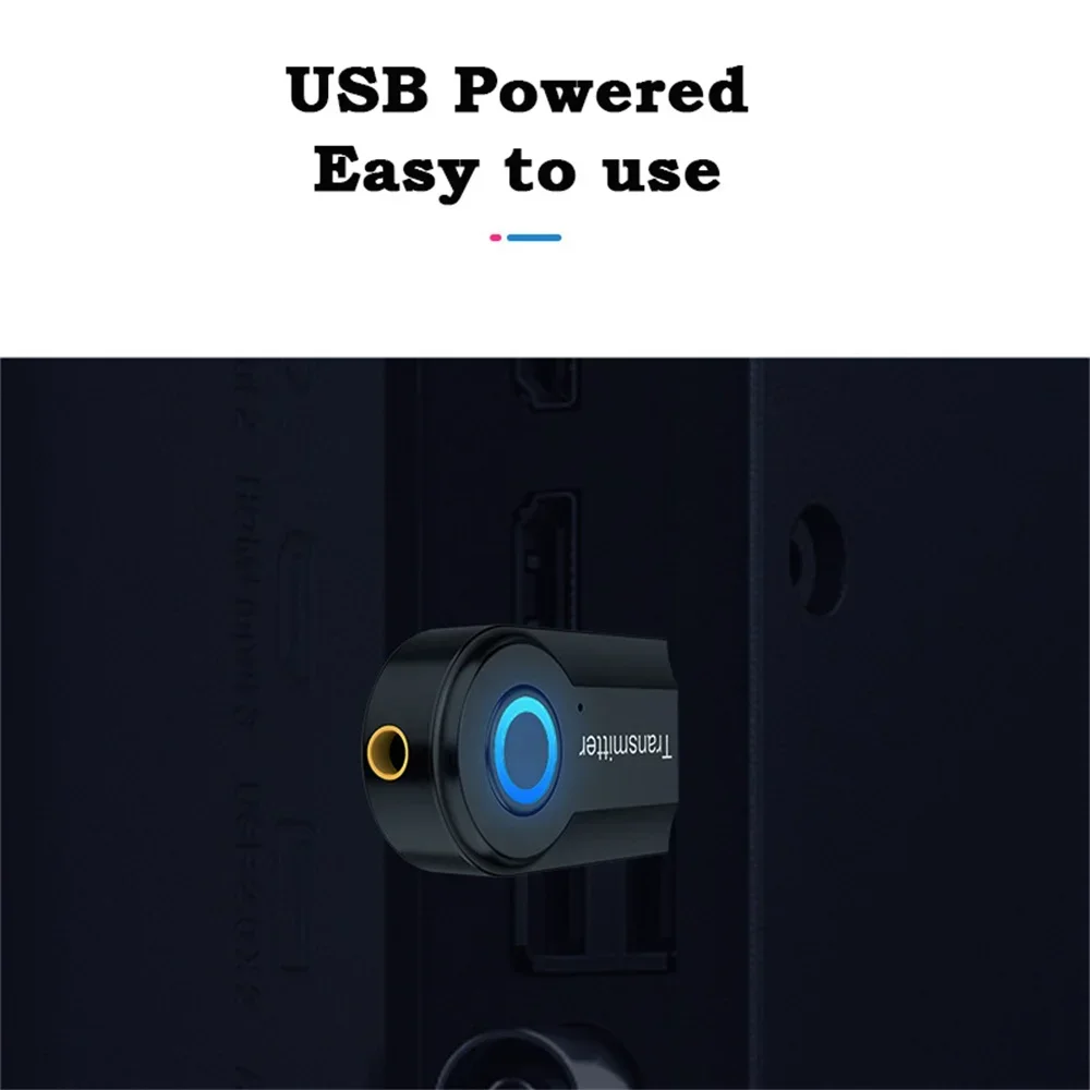 Bluetooth 5.0 Transmitter 3.5MM Jack Audio Adapter Wireless Bluetooth Stereo Audio Transmitter Adapter for PC TV Headphones view 3
