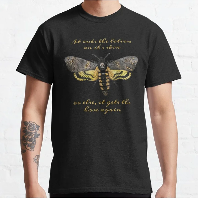 Death’s Head Hawk Moth Horror moive The Silence of the Lambs scary film hannibal Graphic T Shirts large size Adult tops