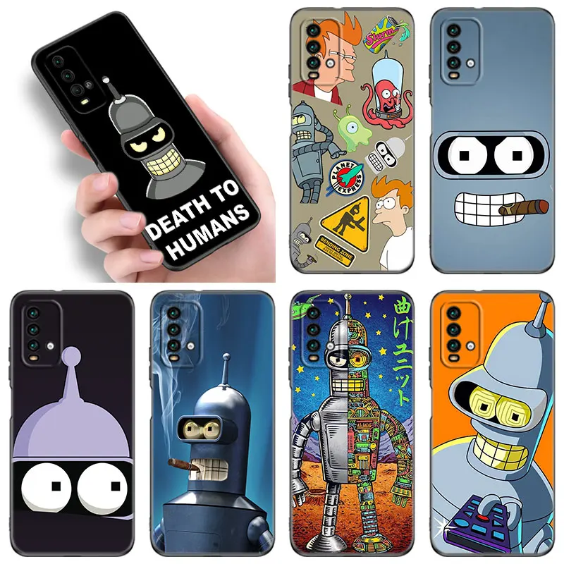 Cartoon Futurama Bender Phone Case For Xiaomi Redmi 11 Prime 11A 12C 13C A1 A2 + A3 12 4G 10 13R 5G 9A 10A 9C 10C 9i 12R Note 9T