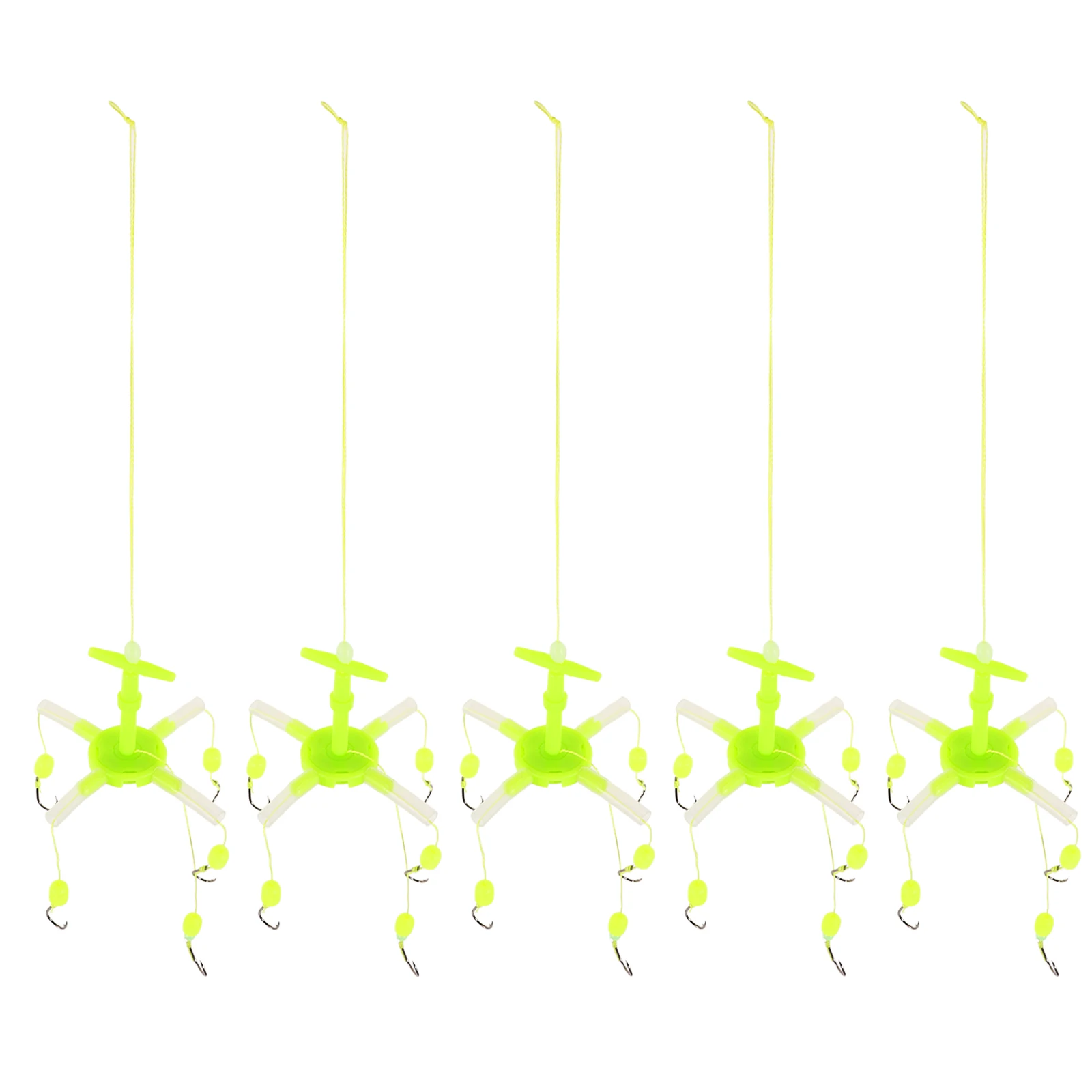 

5pcs Fishing Hooks Lure Assortment Bait Bands Hanger Wear-Resistant Metal Hook Reusable Angling Supply Outdoor Sea Freshwater