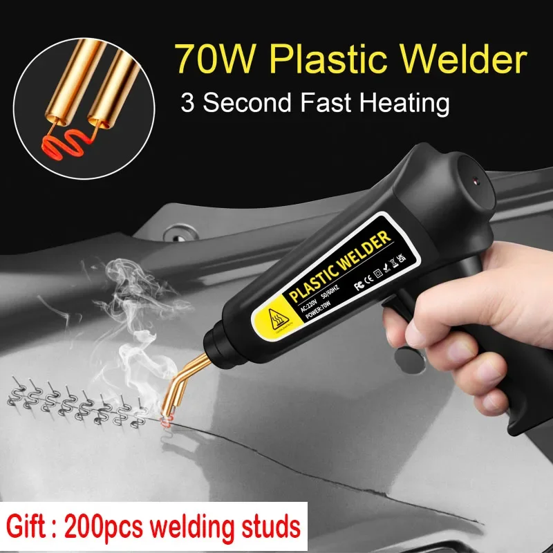 Welder Hot Stapler Welding Machine Soldering Iron for Plastic Staple PVC Repairing Machin Car Bumper Repair Tool with 200pc stud