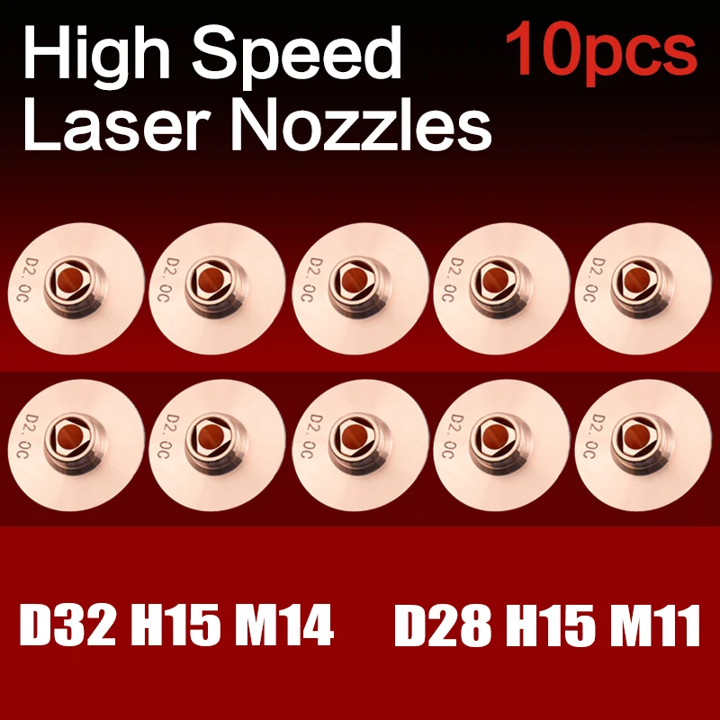 Laser Nozzle D28 M11 D32 M14 Single Double Nozzles 1.2 1.5 1.8 2.0 High Speed Raytools HSG Hans Precitec Laser Head Parts