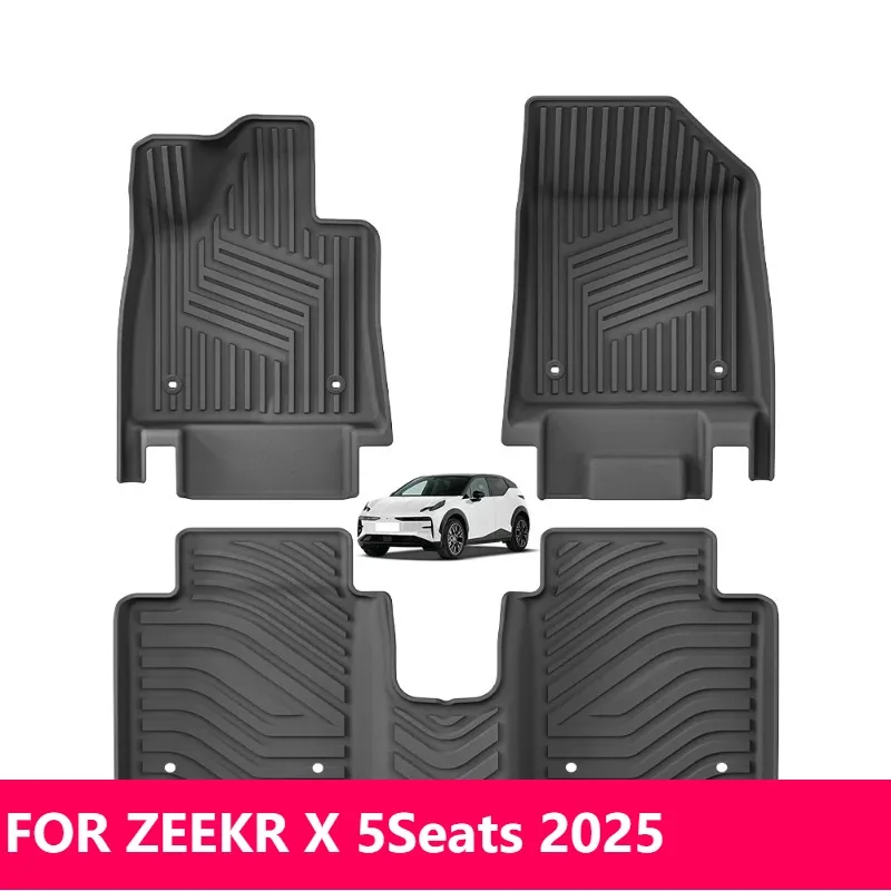 

Для ZEEKR X 5 мест 2025 TPE 3D коврики всепогодные автомобильные аксессуары черные