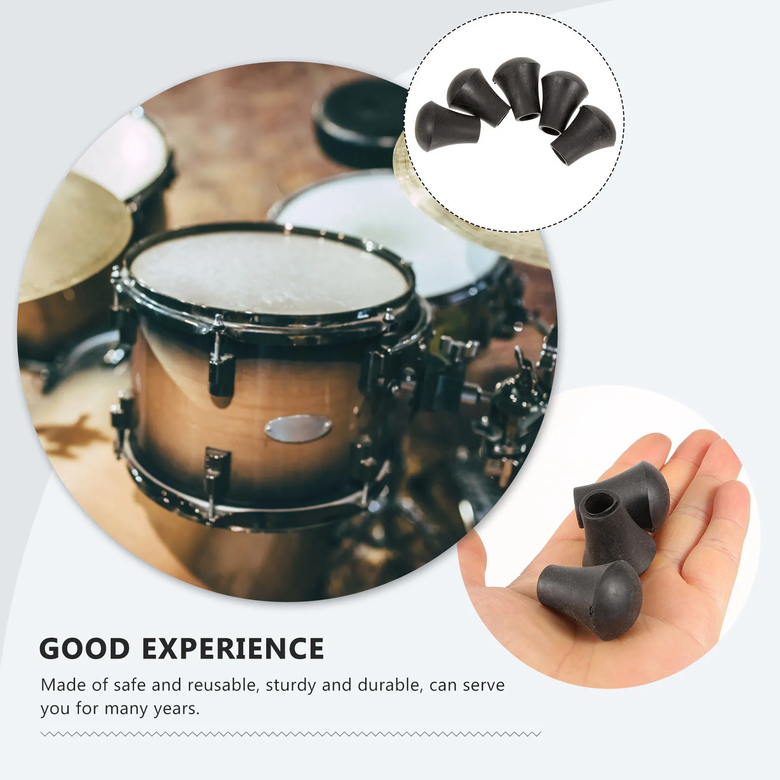 

20 Pcs Drum Kit Accessories Parts Support Rubber Sleeves Roller Set Replacement Instrument Reliable Leg Protectors