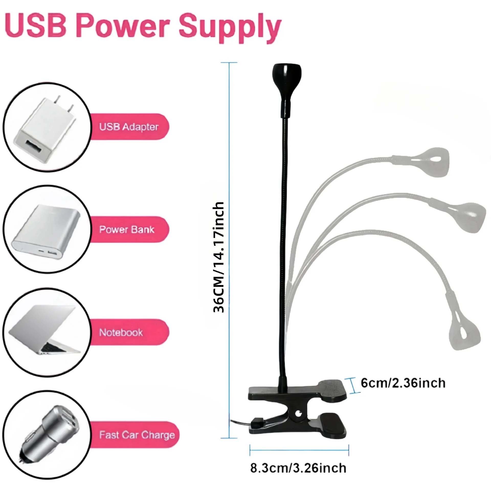 เครื่องเป่าเล็บ Light UV เล็บโคมไฟ 395nm ความยาวคลื่น Clip-on โต๊ะ Mini USB สําหรับเจลเล็บ ongle เล็บเครื่องมือ Salon