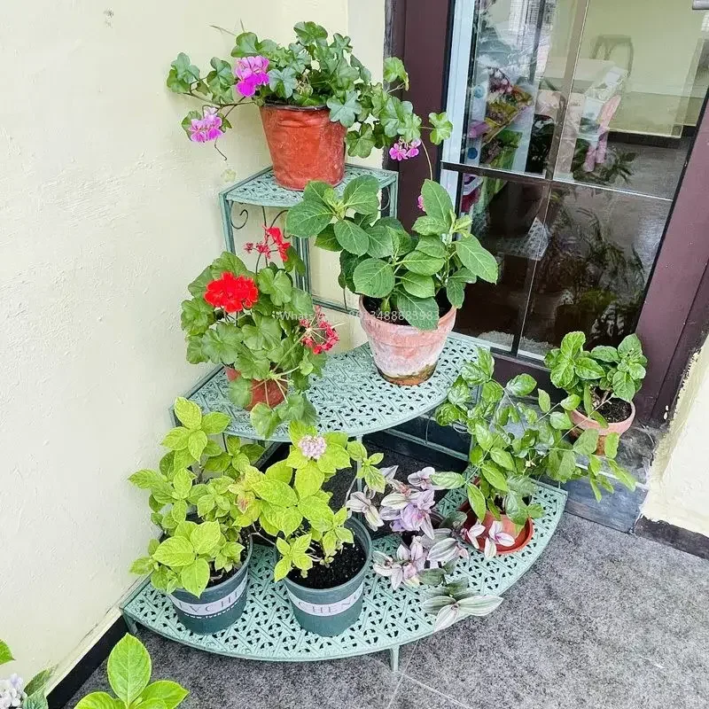 

Hot American, Vintage, Artwork, Wrought Iron, Shelf, Floor, Flower Stand, Outdoor, Garden, Living Room, Courtyard, Decoration