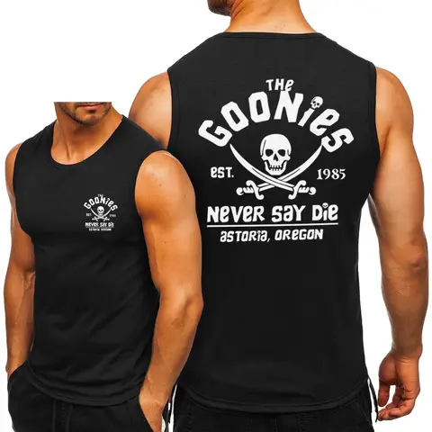 God Never Say Die mouwloze tanktop met print, 100% katoen, sportgrafisch T-shirt voor heren en dames, klassieke streetwear