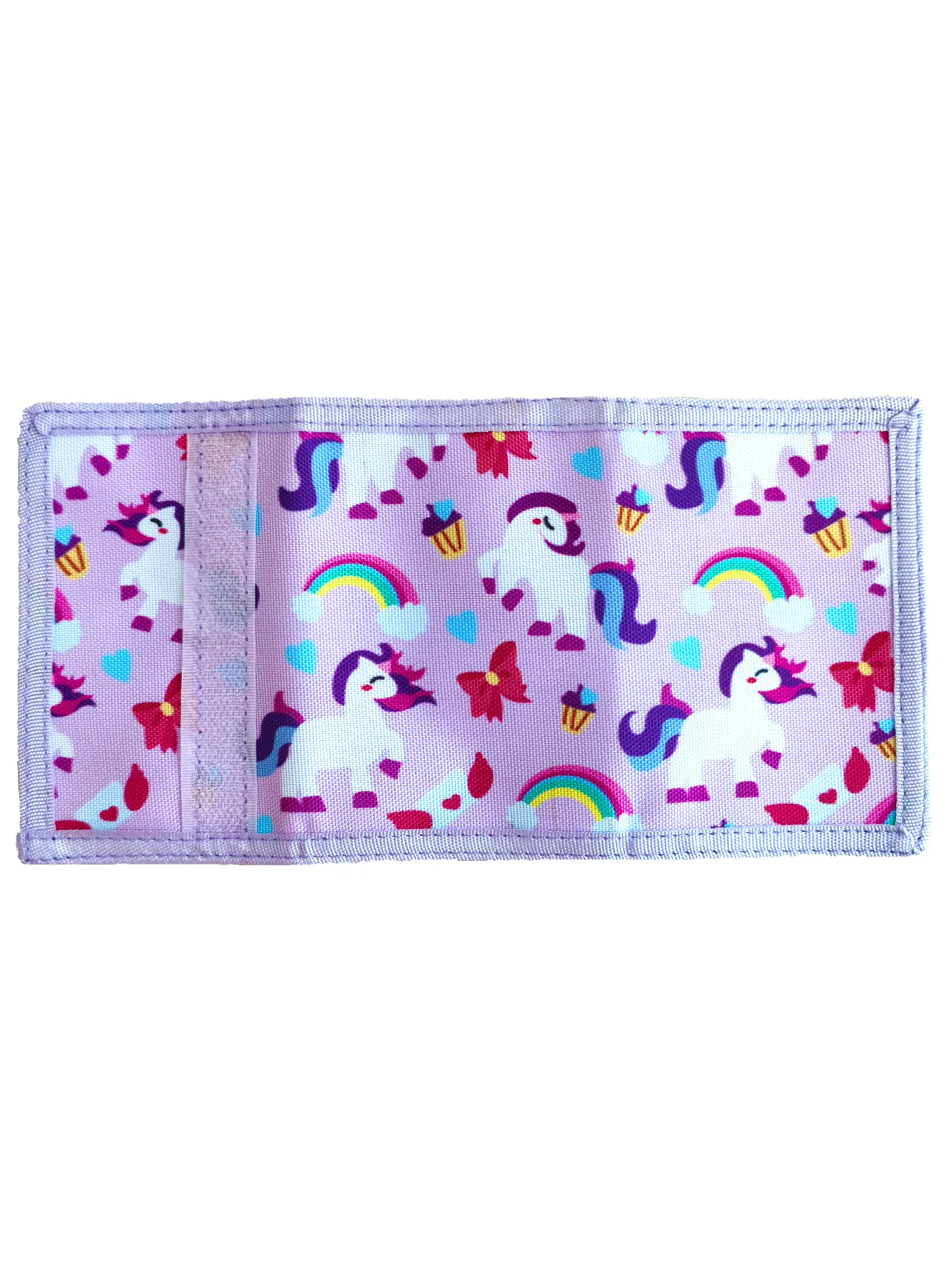 Cartera triple de unicornio para niñas, billetera para niñas pequeñas, billetera pequeña y bonita con cordón, regalo de Navidad, 1 ud.