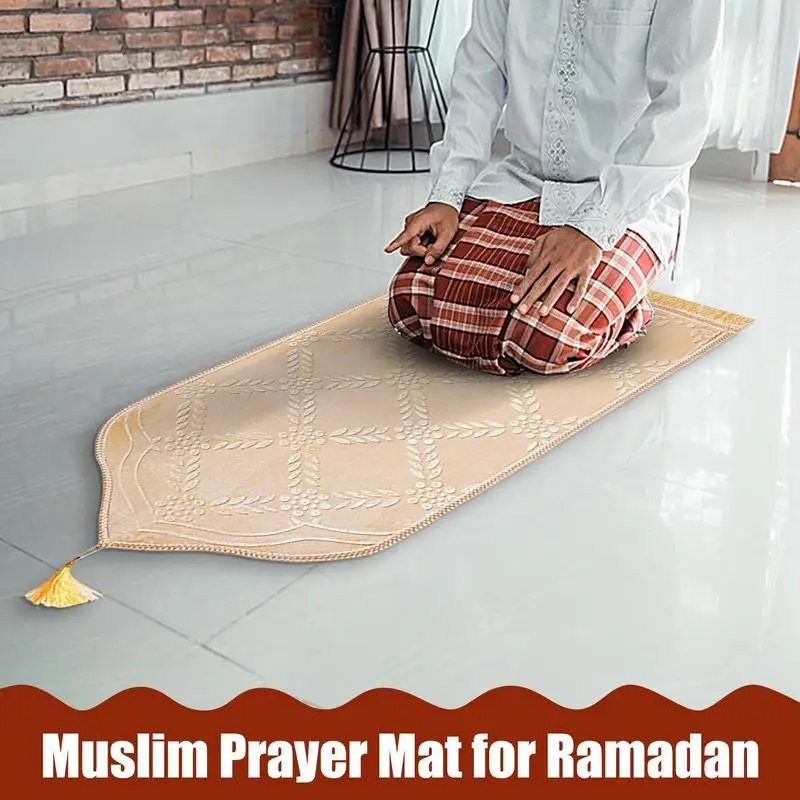 Muslim Prayer Rug Muslim prayer mat Ramadan Prayer Carpet worship carpet 52x105cm Machine Washable embossed kneeling mat