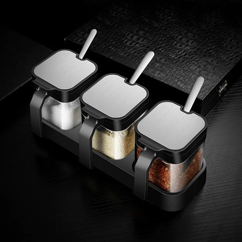 

Новый стеклянный солончик, кухонная бутылка для приправ, набор для укрепления вкуса для домашнего использования, для приготовления пищи и выпечки