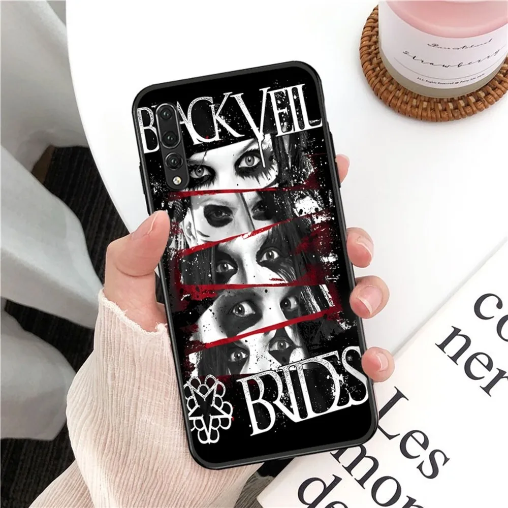 B-Black V-Veil B-Brides Band Phone Case For Huawei P 8 9 10 20 30 40 50 Pro Lite Psmart Honor 10 Lite 70 Mate 20lite