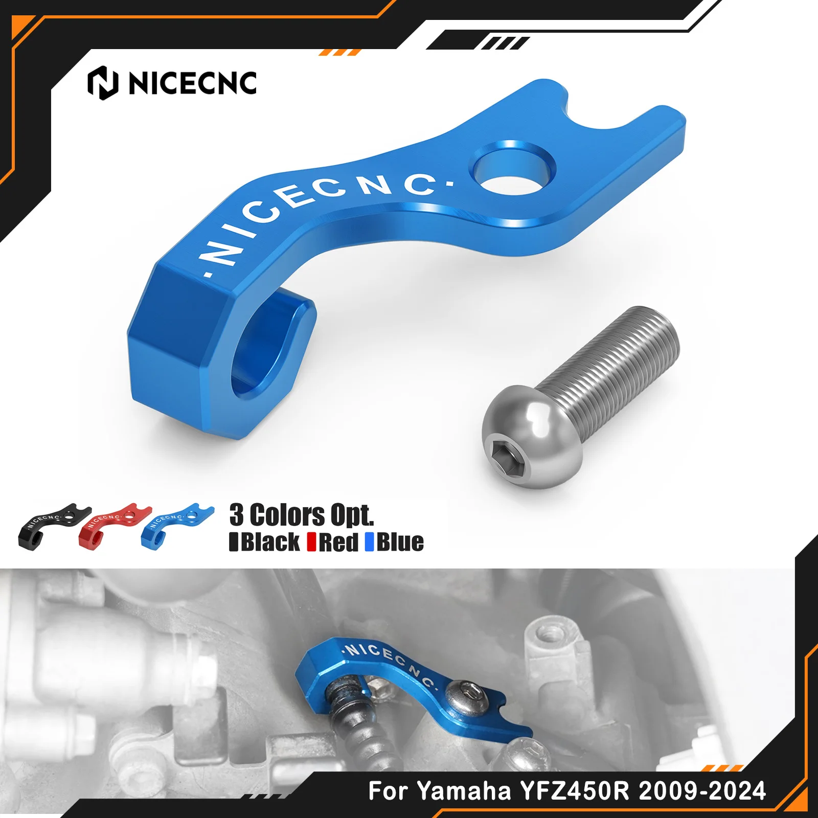 NICECNC For Yamaha YFZ450R 2009-2024 ATV Clutch Cable Holder YFZ450 WR450F YFZ450X YZ450F 2003 Replaces 5TA-15441-00-00