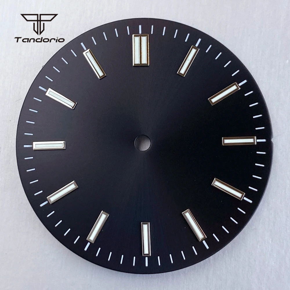 32mm Wristwatch Dial Face Parts Luminous Baton Marks Sunburst Fit NH35 NH38 Miyota8215 ETA2824 PT5000 Silver Blue Black Color