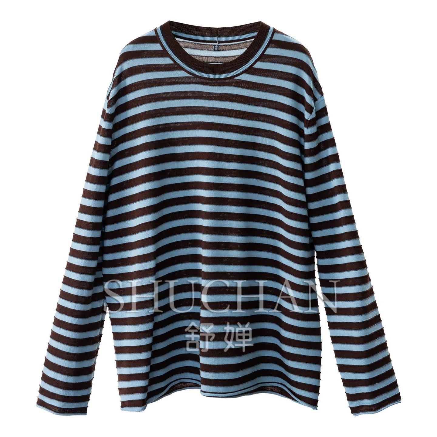 Worsted 48 Merino Wool Pair Striped Sweater Knitted Sweater E544  Sweater Women Sueter Mujer Invierno 2026