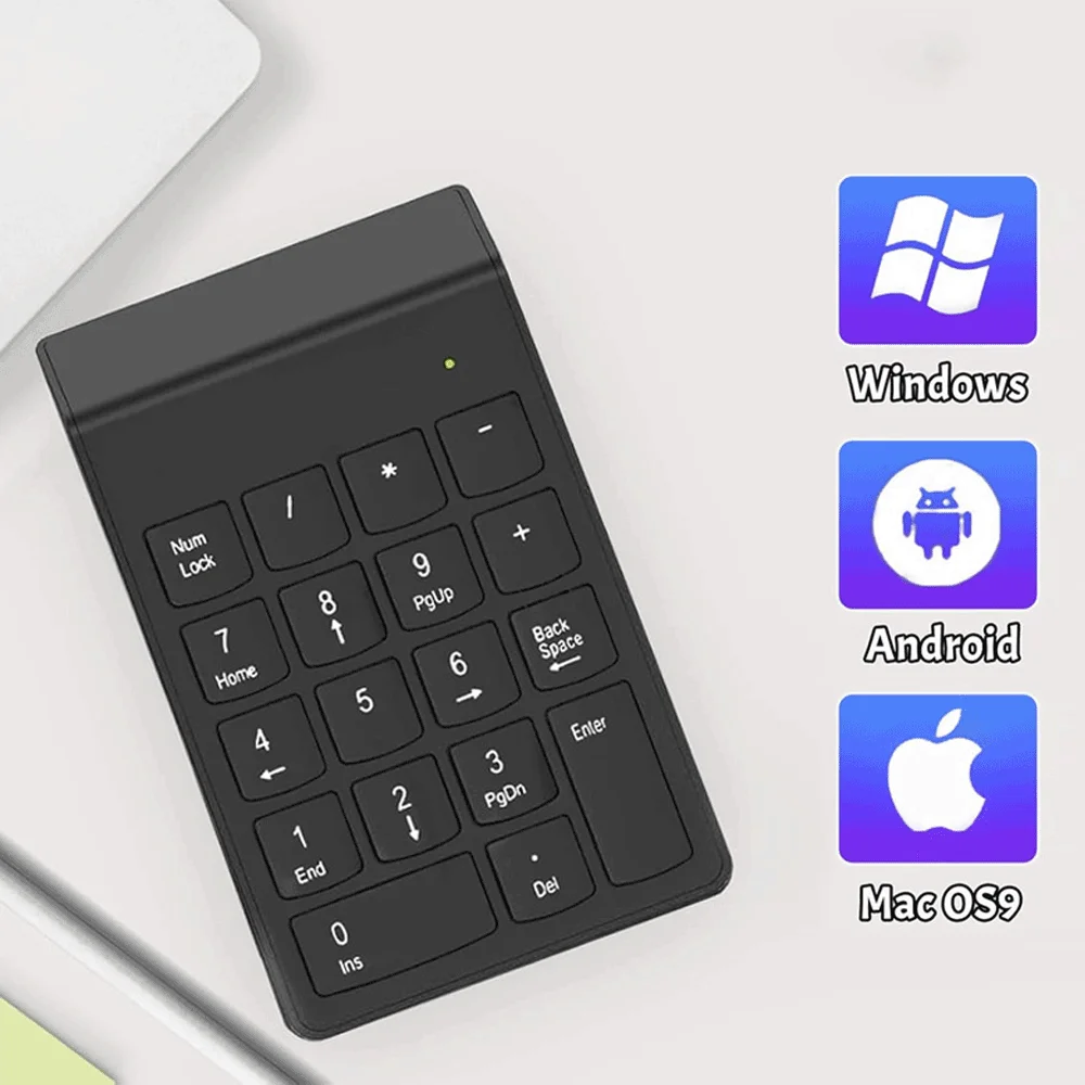 USB 2.4G Wireless Mini Number Keypad 18 Keys Digital Keyboard For iMac/MacBook Air/Pro Laptop PC Notebook Desktop