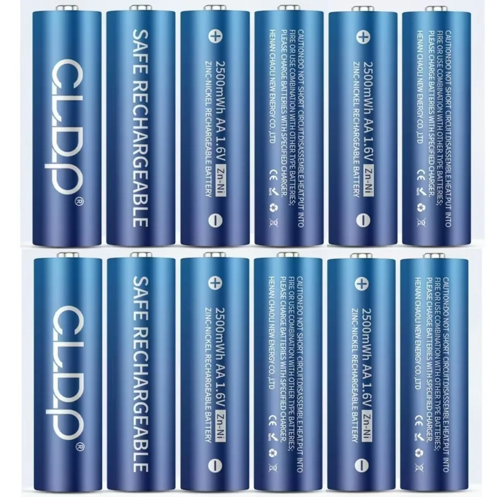 AA Rechargeable Battery NI-ZN 2500mWh 1.6V Rechargeable Battery Suitable for Access Lock Toys Through AAAA NI-ZN Smart Charger
