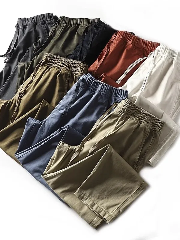 

Мужские повседневные прямые брюки, новые летние свободные модные длинные брюки, удобные хлопковые брюки с завышенной талией, поставка воды