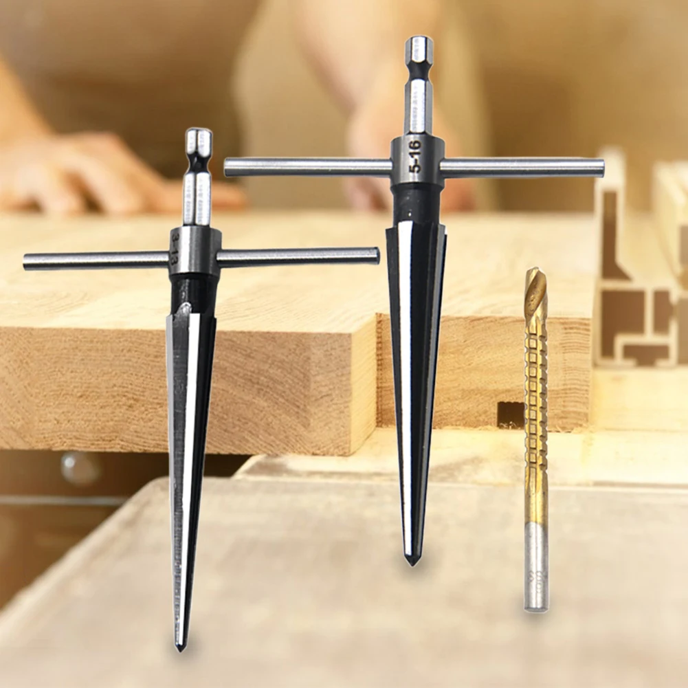 

Bridge Pin Hole Tapered Reamers 5-16mm 3-13mm T Handle Taper Reamer Set Detachable Handle for Taper/Chamfer/Screw Sinking Holes